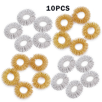 10 sztuk/zestaw pierścień do masażu palców ze stali nierdzewnej akupunktura pierścień terapii Relax ręcznie krążenie krwi ulga w bólu opieki zdrowotnej 4